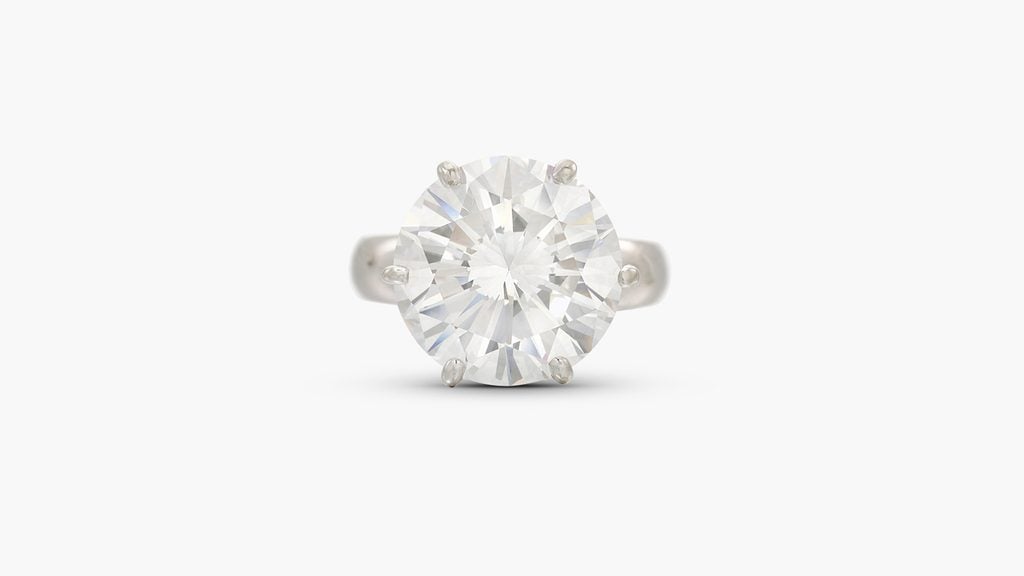 A ring bearing a brilliant-cut, 9.09-carat diamond at Sotheby's image