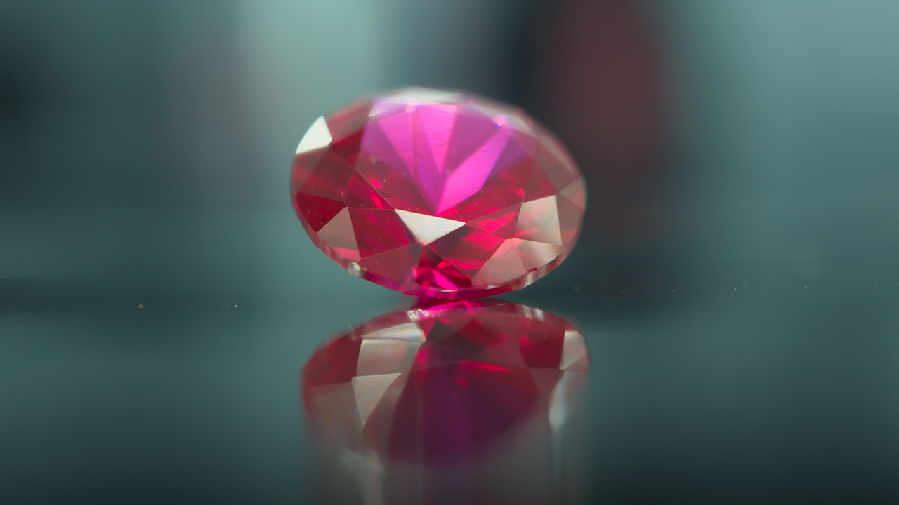 A lab-grown ruby image